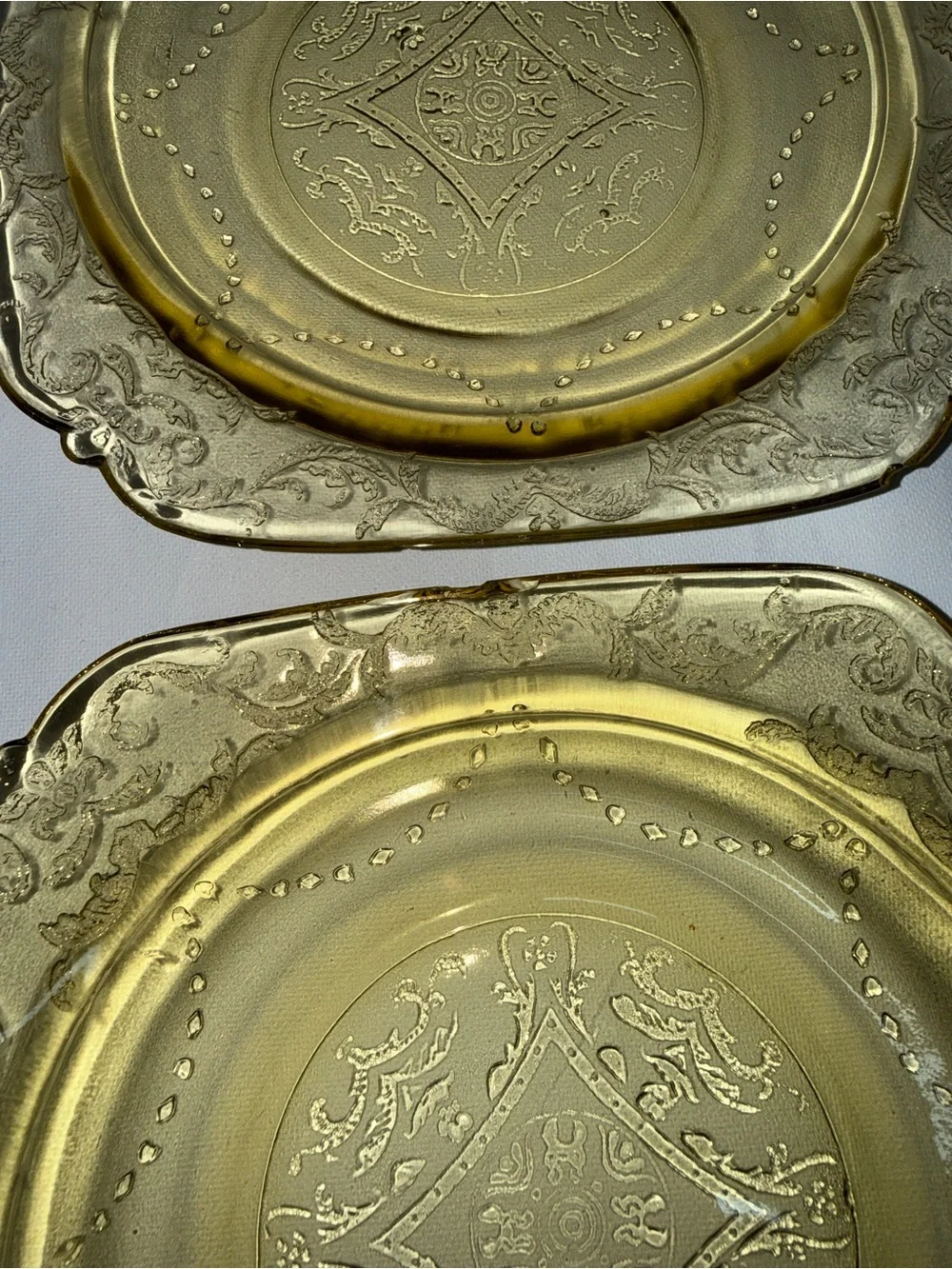 Vintage Amber Depression Glass Salad Dessert Plates Set of 4
